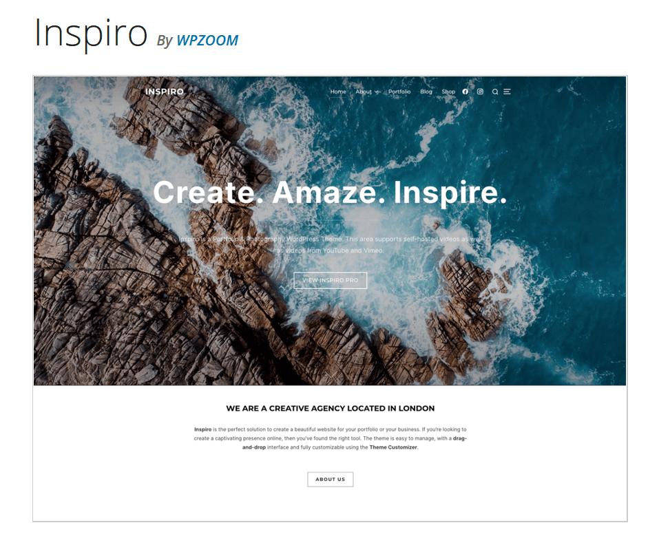 WordPress.org 上 WordPress 主题“Inspiro”的预览