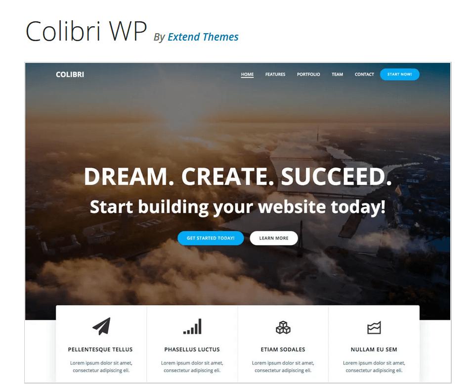 WordPress.org 上 WordPress 主题“Colibri WP”的预览