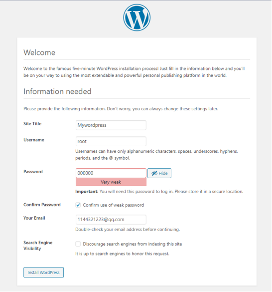 使用docker搭建wordpress博客网站插图1