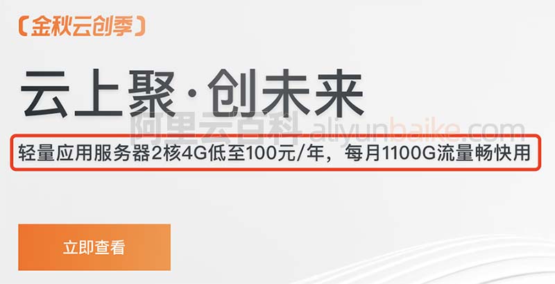 阿里云轻量应用服务器2核4G配置5M带宽优惠价格100元/年1100GB流量-陌上烟雨遥