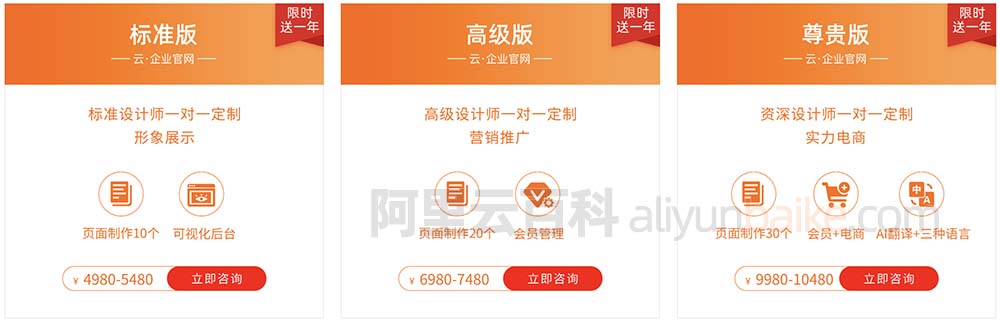 阿里云建站费用给大家看下速成美站、企业官网、营销建站价格表插图1