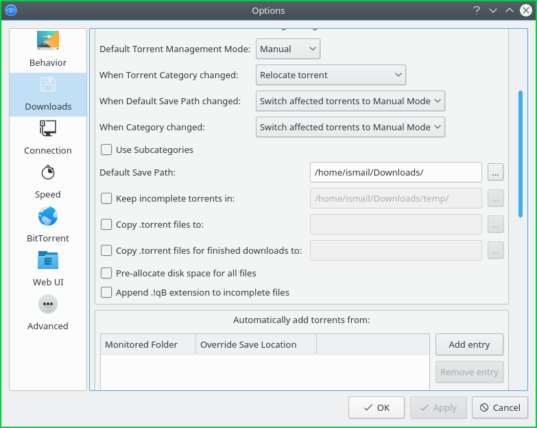 Set or Change Download Location